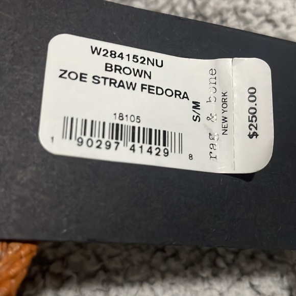 This is a genuine Rag & Bone Zoe straw Fedora. This item has never been worn! - Picture 5 of 5